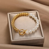 Bracelet élégant en or et marguerites