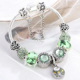 Bracelet et cristal vert | Argent