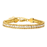 Bracelet en acier inoxydable avec chaîne en zircon | Or