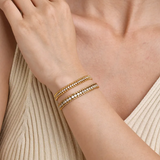 Bracelet en acier inoxydable avec chaîne en zircon | Or