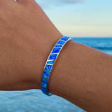 Bracelet en opale bleue et argent
