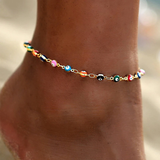 Bracelet en or coloré avec l'œil grec