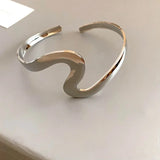 Bracelet ondulé ouvert avec rotation vintage | Argent