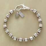 Bracelet rétro avec perles en cube | Argent