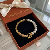 Bracelet élégant en or et marguerites
