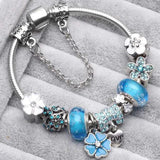 Bracelets rétro bleus | Argent