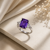 Bague Améthyste Trinity | Or Blanc