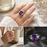 Bague Améthyste Trinity | Or Blanc