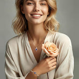Collier Cœur en Saphir Rose | Or Blanc