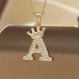 Collier Couronne Initiale | Or