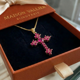 Collier Croisé en Grappe Rose | Or