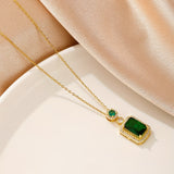 Collier Greta avec pierre d'émeraude