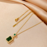 Collier Greta avec pierre d'émeraude