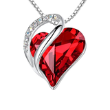 Collier Infini Cœur Rubis | Or Blanc