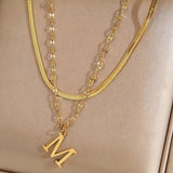 Collier Initial Superposé | Or
