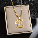 Collier Initial en Cristal Accent | Or