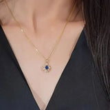 Collier Or Bleu