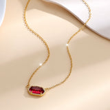 Collier Ovale Classique en Rubis | Or