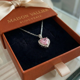 Collier Radiance Cœur Rose | Or Blanc