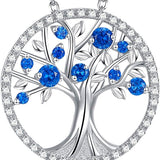 Collier Saphir Arbre de Vie | Or Blanc