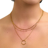 Collier Trois Rangées Cercle Ouvert | Or