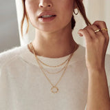 Collier Trois Rangées Cercle Ouvert | Or