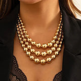Collier à couches en or audacieux