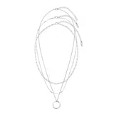Collier à trois rangées en cercle ouvert | Or blanc