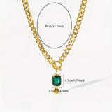 Collier avec Grande Chaîne et Pendentif Émeraude | Or