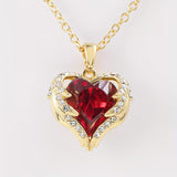 Collier avec cœur en rubis ange | Or