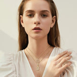 Collier avec lettre initiale en pavé | Or