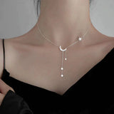 Collier avec lune et étoiles | Argent