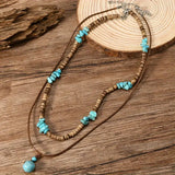 Collier de luxe pour hommes avec des perles en turquoise en œil de tigre | Or