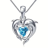 Collier des Jumeaux Cœur Océan | Or Blanc