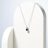Collier en Saphir Taillé Rond | Or Blanc