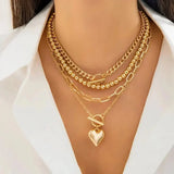 Collier en couches en forme de cœur