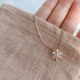 Collier en cristal avec neige brillante en or et argent