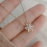 Collier en cristal avec neige brillante en or et argent
