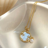 Collier en pierre de lune avec des marguerites | Or