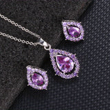 Collier et boucles d'oreilles en améthyste Nadine