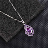 Collier et boucles d'oreilles en améthyste Nadine