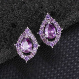 Collier et boucles d'oreilles en améthyste Nadine