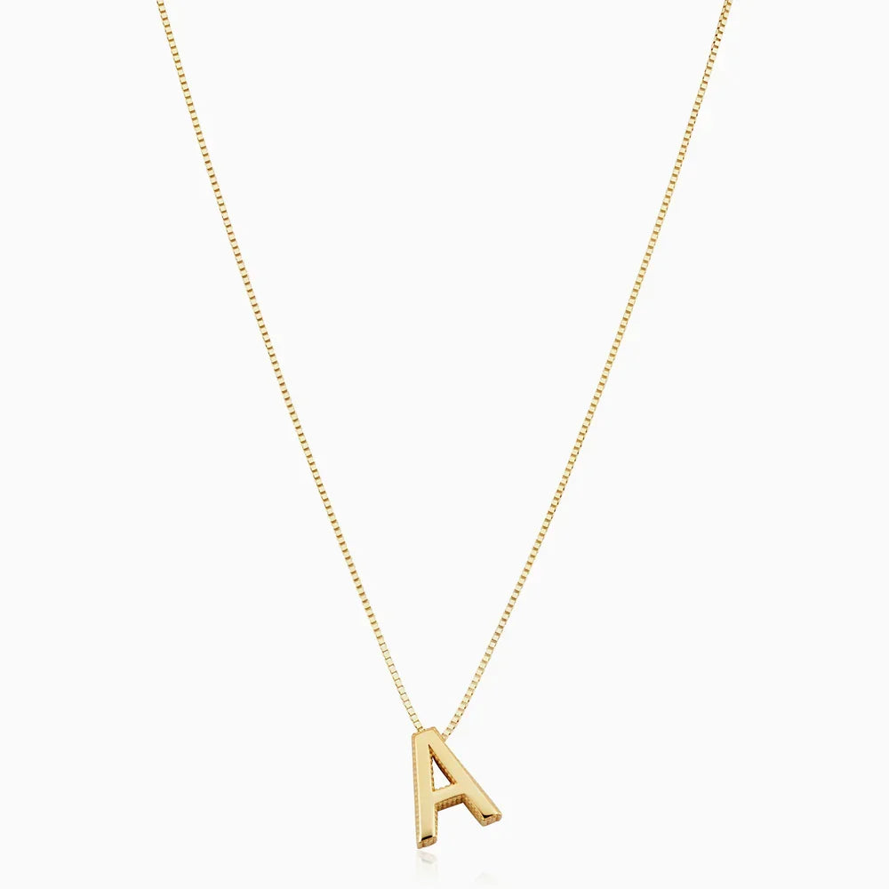Collier initial en lettre d'amour | Or Blanc