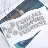 Collier initial en lettres bulles | Or Blanc