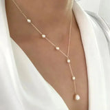Collier rétro avec perle suspendue | Or