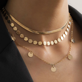 Collier rétro avec plaques | Or