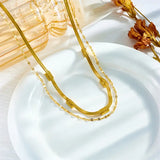 Collier rétro en or à deux couches « Sorella »