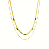 Collier rétro en or à deux couches « Sorella »