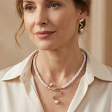 Ensemble cadeau en perles naturelles : collier et boucles d'oreilles