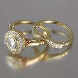 Ensemble de Bagues Rétro en Or avec Zircon